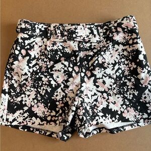 Floral High Waisted Belted Shorts